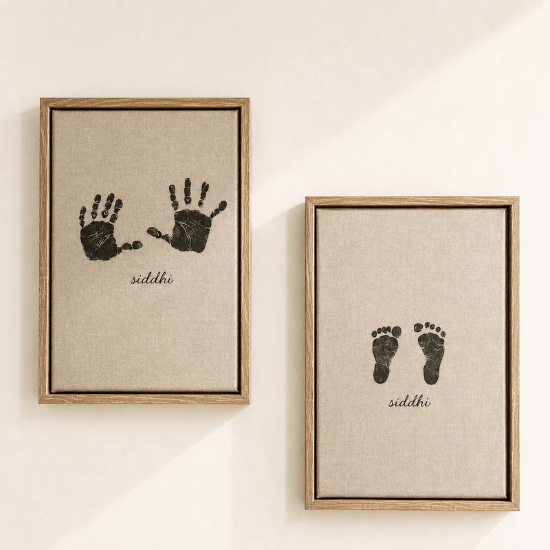 Baby Hand & Footprint Hanging Frame — White Edition