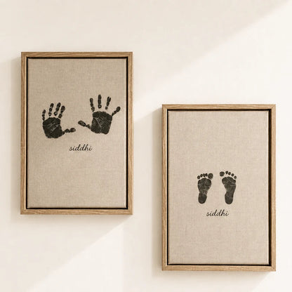 Baby Hand & Footprint Hanging Frame — White Edition