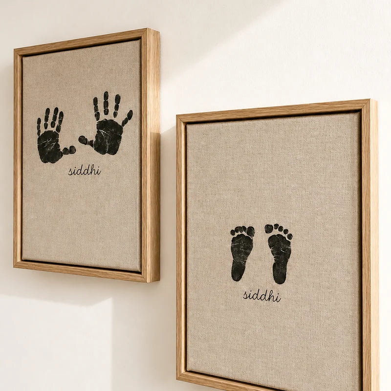 Baby Hand & Footprint Hanging Frame — White Edition